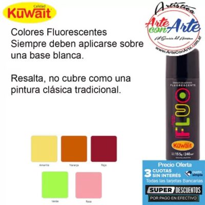 ESMALTE AEROSOL FLUO AMARILLO X 240 CM3 `KUWAIT`