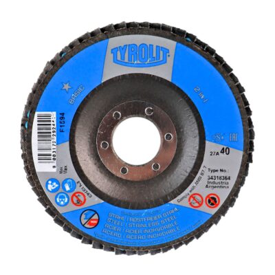 DISCO FLAP 180 MM. GR. 60 R. FIBRA (28A) `TYROLIT`