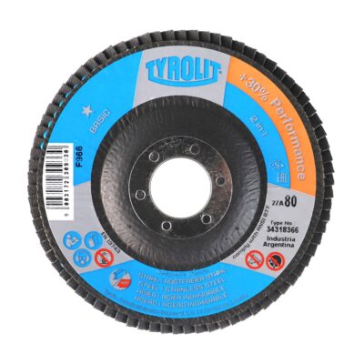 DISCO FLAP 180 MM. GR. 80 R. FIBRA (28A) `TYROLIT`