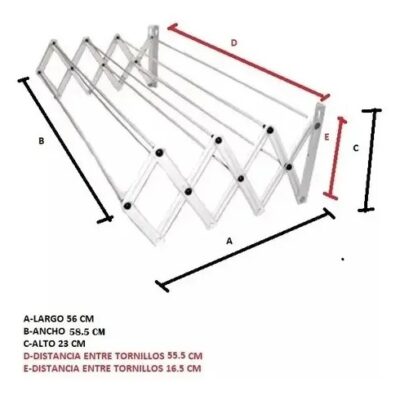 TENDEDERO EXTENSIBLE DE 60 CM. 7 CAÑOS