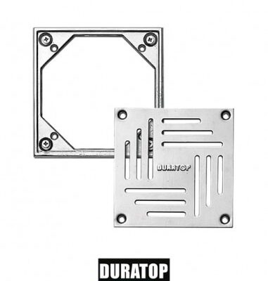 MARCO CON REJA ACERO INOX 20X20 CM `DURATOP`