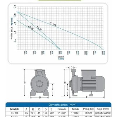 BOMBA CENTRIFUGA FCG100 1` HP. `FLUVIAL`