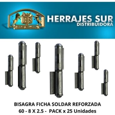 BISAGRA FICHA 2 X 5 X 1,5 REVERSIBLE X 25 UN.