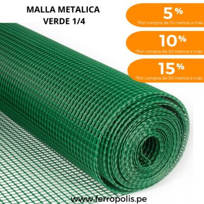 MALLA PLASTIFICADA SOLD. 38X38X2,0 X 1 MT. 10 MTS.
