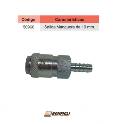 PERNO P/ACOPLE E.MANGUERA 10 MM. R.H 1/4