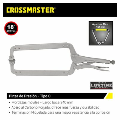 PINZA PRESION TIPO C 18` `CROSS`