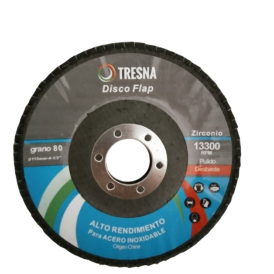 DISCO FLAP OX. ZIRC. 115 MM. GR. 120 R. FIBRA `TRESNA`