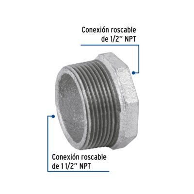 BUJE REDUCCION 1 1/2 X 1/2 GALVANIZADO