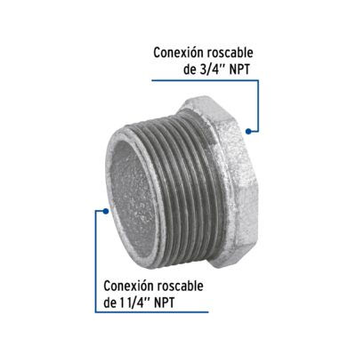 CODO REDUCCION 1 1/4 X 3/4 GALVANIZADO