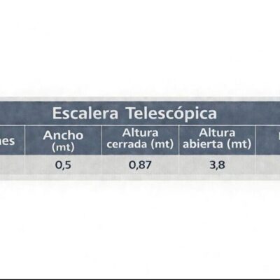 ESCALERA TELESCÓPICA DE ALUMINIO 3.80 MTS. `TRESNA`