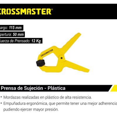 PRENSA PLASTICA C/RESORTE 102 MM. `CROSS`- 10