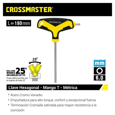 LLAVE HEXAG. STD. 6,0 MM. `CROSS`- 8