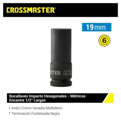 BOCALLAVE HEX. LARGA ENC. 1/2 X 19 MM. `CROSS`- 1