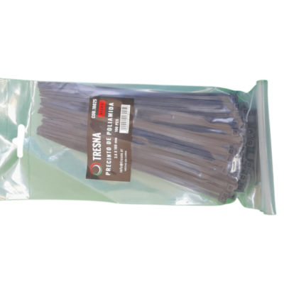 PRECINTO DE POLIAMIDA 7.6 X 350 MM. X 100 UN. NEGRO TRESNA