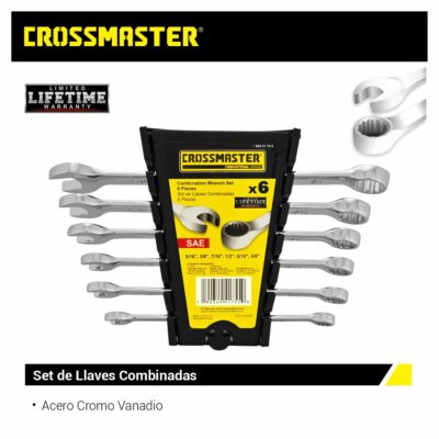 JGO. 6 LLAVES COMBINADAS PULGADAS `CROSS`