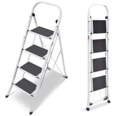 ESCALERA METAL C/GOMA DE 4 ESCALONES