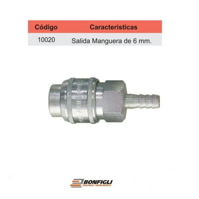 PERNO P/ACOPLE E.MANGUERA 6 MM. R.H 3/8