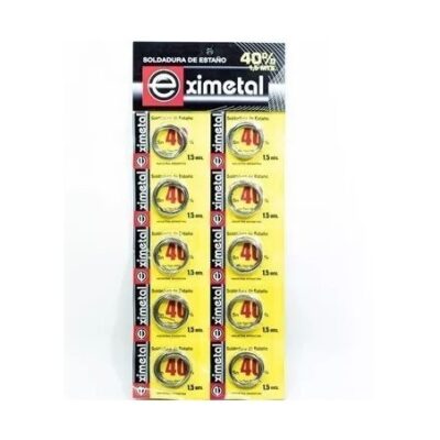 DISPLAY DE ESTAÑO AL 40 % X 10 UN. `EXIMETAL`