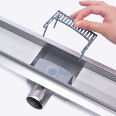 DESAGÜE LINEAL REVESTIR AC. INOX. DE 30CM `IDEAL`