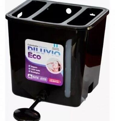 CALEFON PLASTICO ECO BLACK 20 LTS RESISTENCIA ACERO INOXIDABLE
