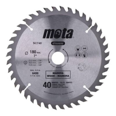 SIERRA CIRCULAR PUNTA DE WIDIA 7 1/4` X 40 DTS.