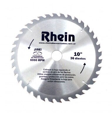 SIERRA CIRCULAR PUNTA DE WIDIA 10` X 36 DTS.