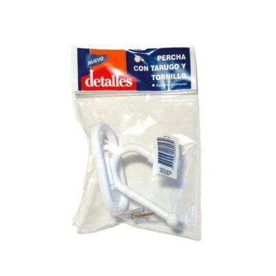 PERCHA DOBLE BLANCO PLASTICO