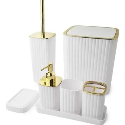 SET DE 7 PIEZAS BLANCO PLASTICO