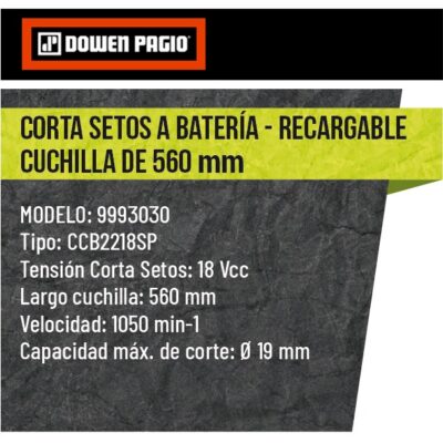 CORTACERCOS A BATERIA 18V. 560MM D.PAGIO