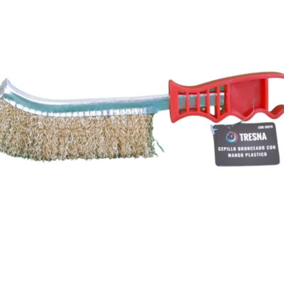 CEPILLO BRONCEADO CON MANGO PLASTICO `TRESNA`