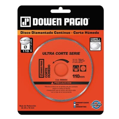 DISCO DIAMANTADO HUMEDO 110 MM. `DOWEN`