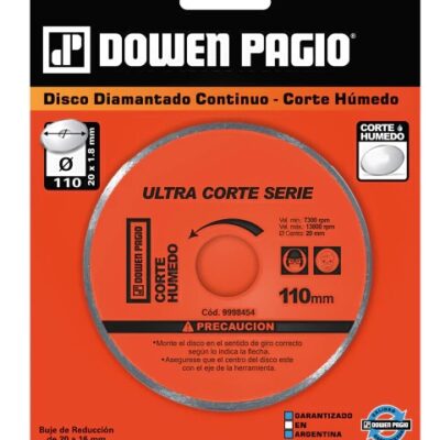 DISCO DIAMANTADO TURBO-CORTE SECO 110 MM. `DOWEN`